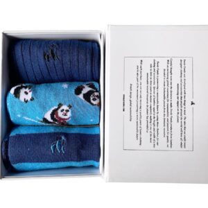 Blue Christmas Sock Box - 3 Pairs of Bamboo Socks (His)