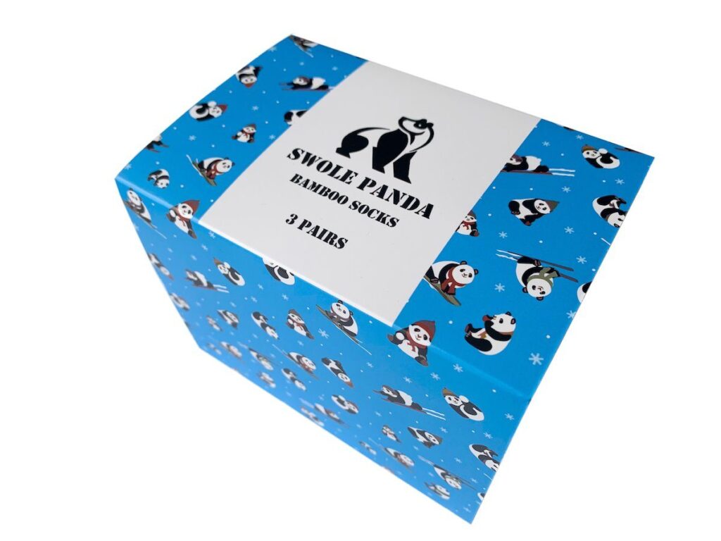 Blue Christmas Sock Box - 3 Pairs of Bamboo Socks (His)