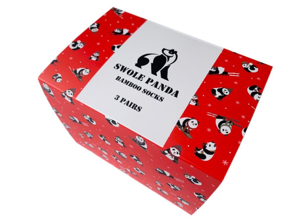 Red Christmas Sock Box - 3 Pairs of Bamboo Socks (His)