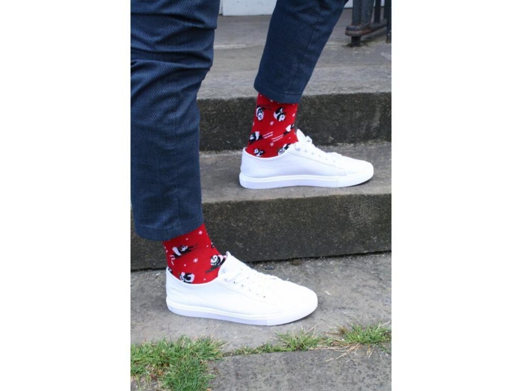 Red Christmas Sock Box - 3 Pairs of Bamboo Socks (His)