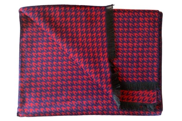 Red Houndstooth Bamboo Scarf
