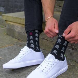 Black Skull Bamboo Socks