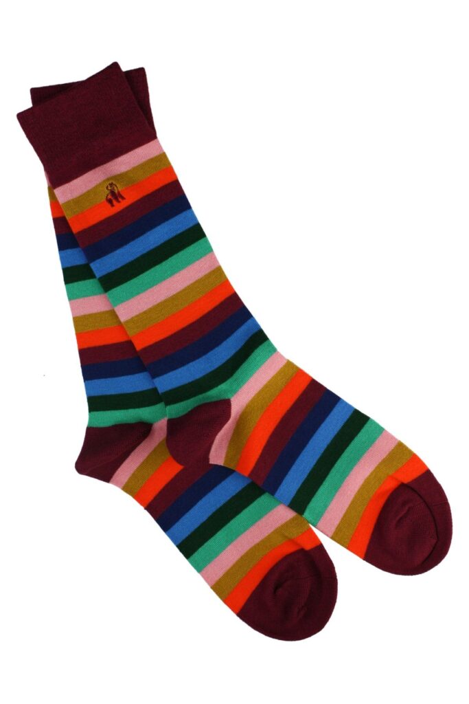 Multi Fine Striped Bamboo Socks