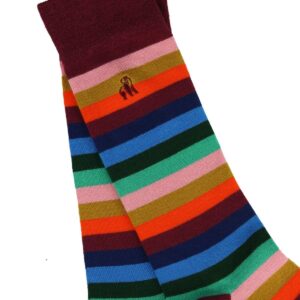 Multi Fine Striped Bamboo Socks