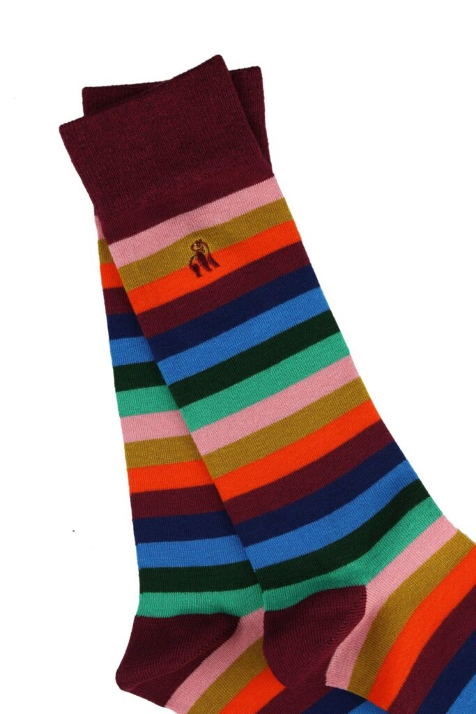 Multi Fine Striped Bamboo Socks