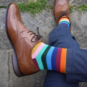 Multi Fine Striped Bamboo Socks