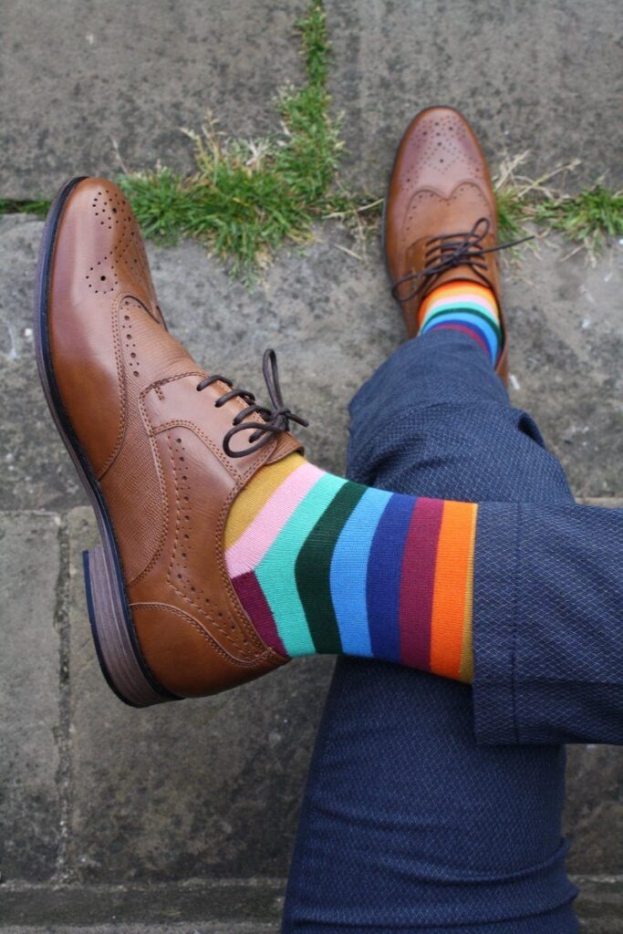 Multi Fine Striped Bamboo Socks