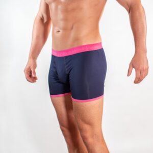 Bamboo Boxers - Navy / Pink Band