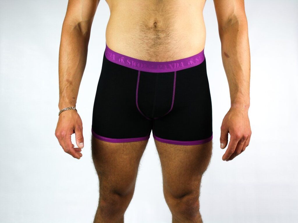 Bamboo Boxers - Navy / Purple Band