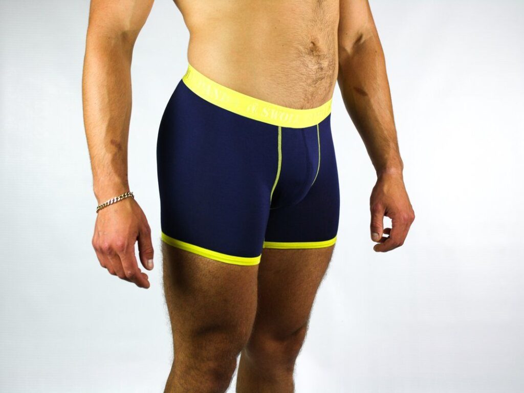 Bamboo Boxers - Navy / Yellow Band