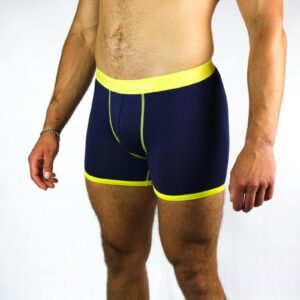 Bamboo Boxers - Navy / Yellow Band
