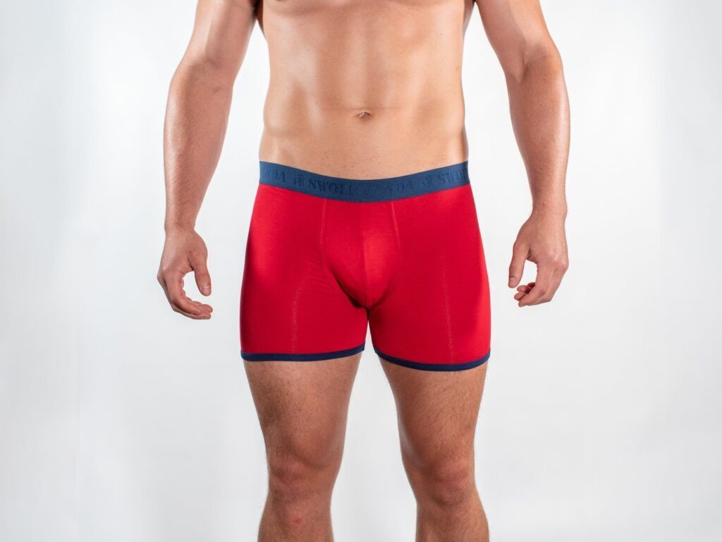 Bamboo Boxers - Red / Blue Band