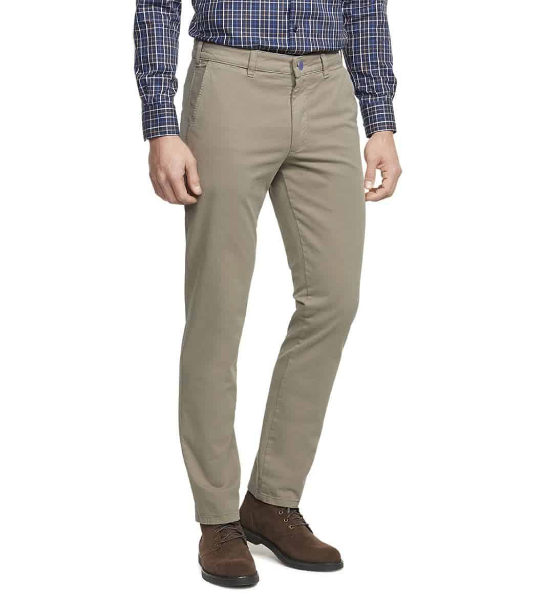 Fawn Cotton Twill Stretch Chinos by Smart Clothes York Yorkshire